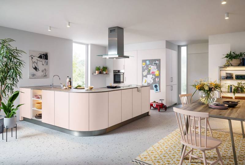 Création sur mesure d'une cuisine d'angle arrondie sur Toulouse